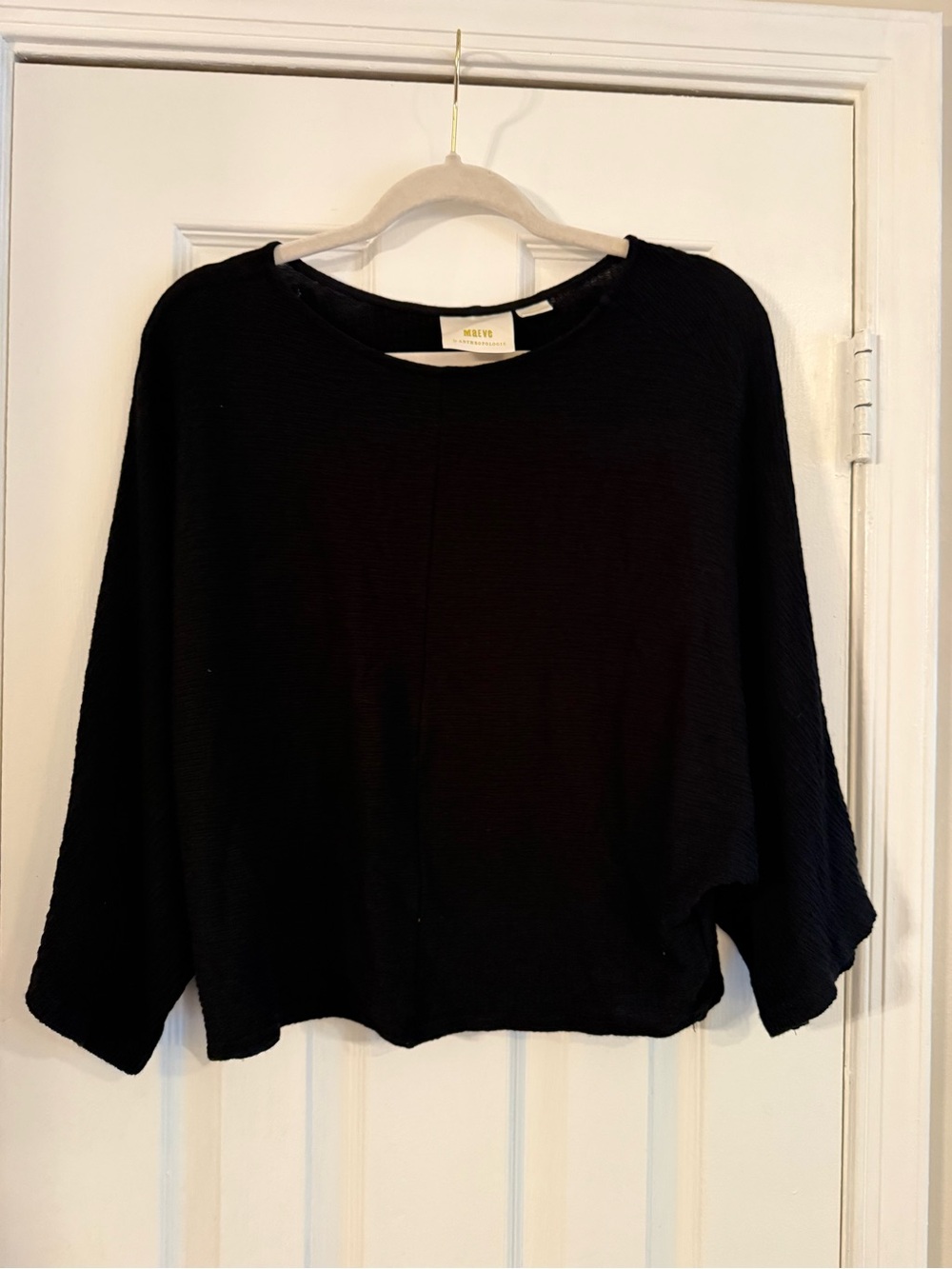 Anthropologie Black Relaxed Blouse Pullover